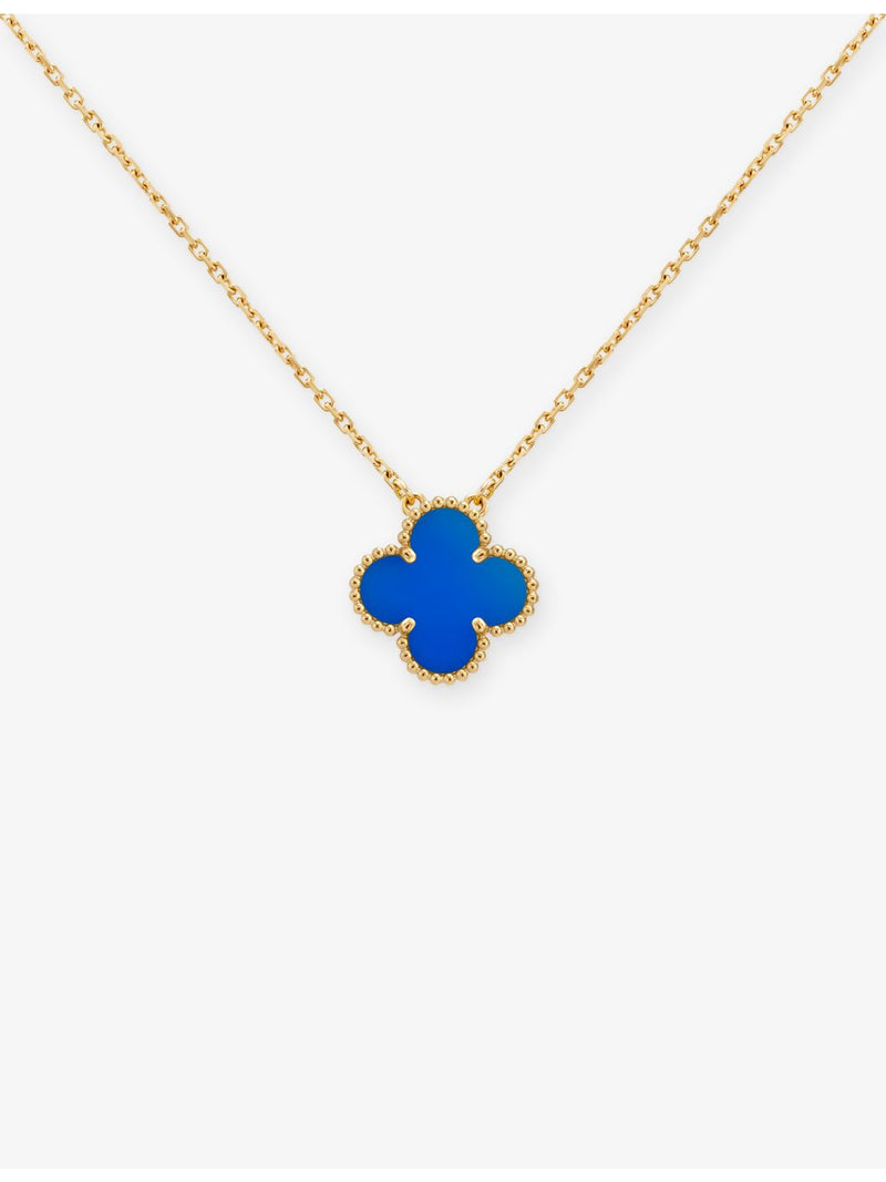 Van Cleef & Arpels Alhambra 18ct gold and agate pendant, UK version