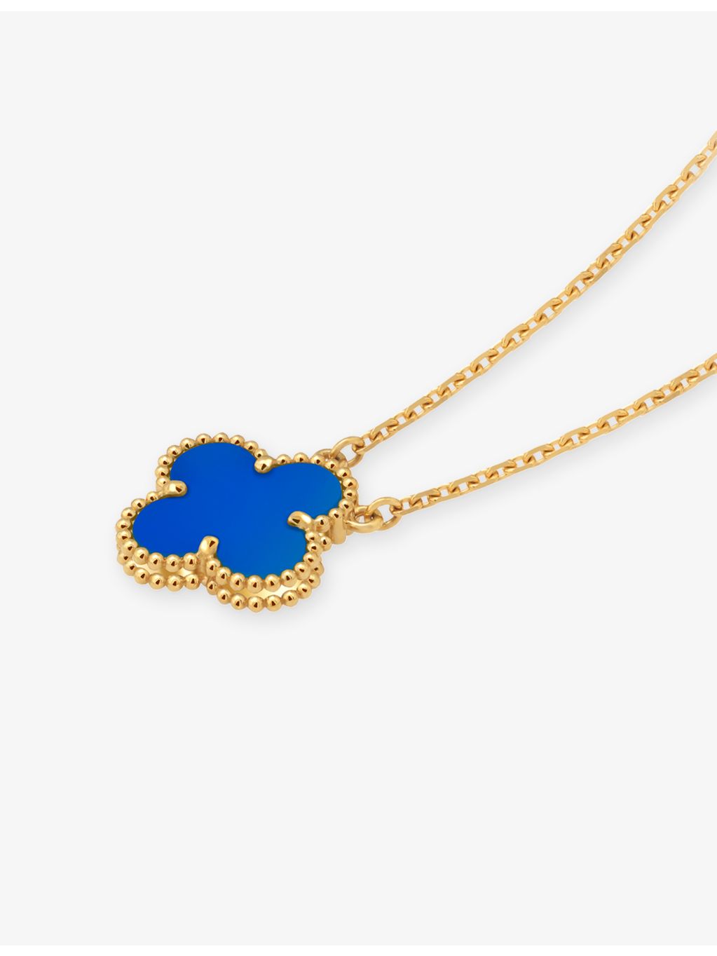 Van Cleef & Arpels Alhambra 18ct gold and agate pendant, UK version