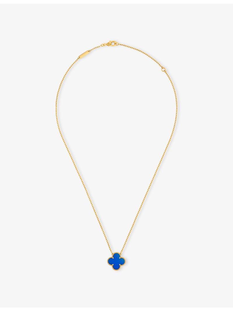 Van Cleef & Arpels Alhambra 18ct gold and agate pendant, UK version