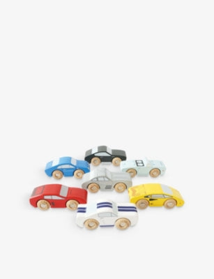 Le Toy Van wooden sports cars vehicle set, (British brand)
