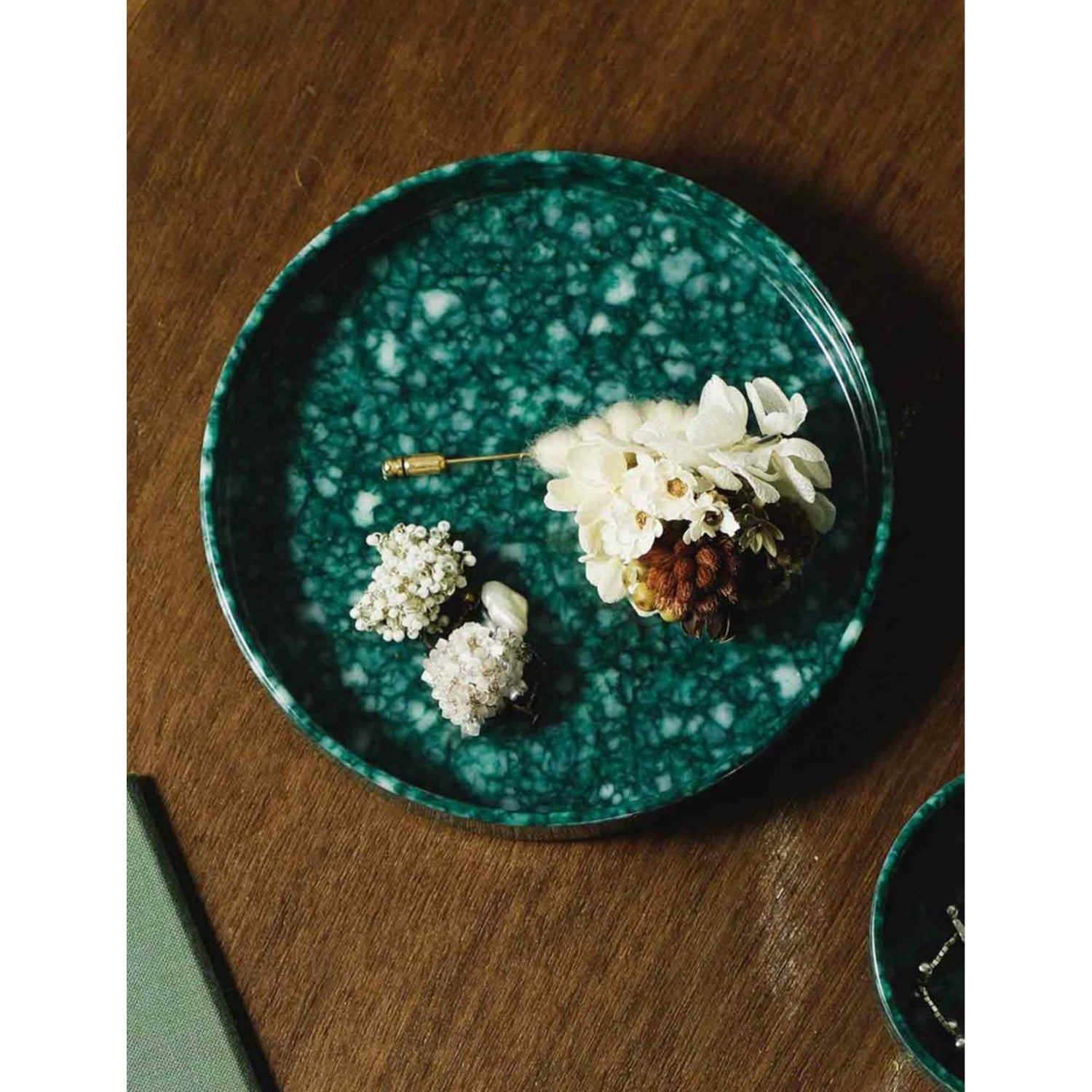 Hightide marbled tray 7cm round melamine (British brand)