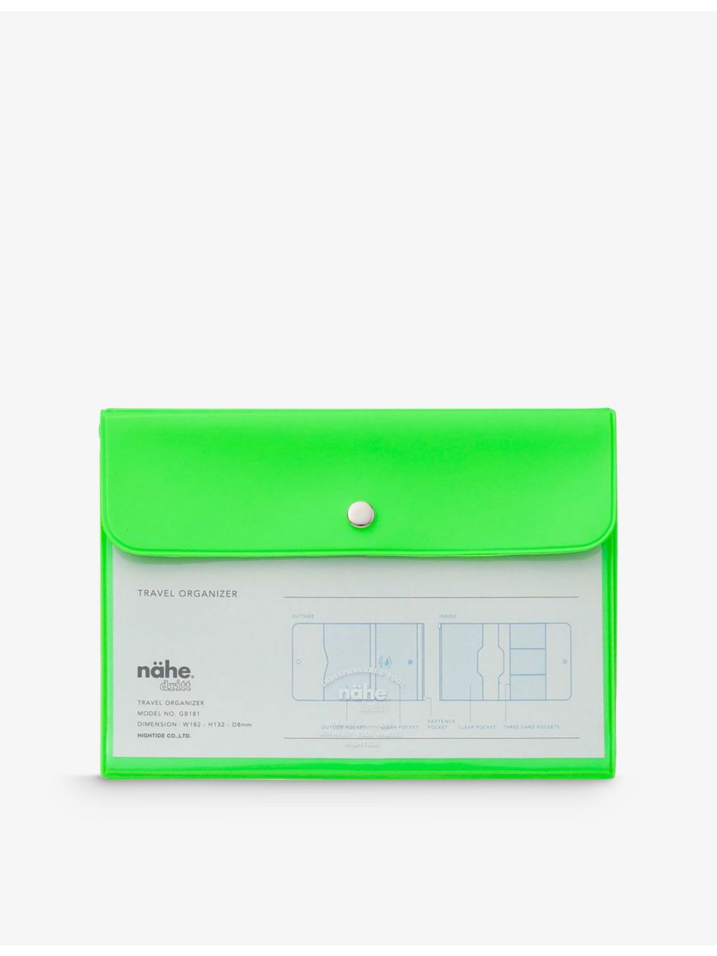 Hightide Nahe neon travel organiser 18.4cm, UK version