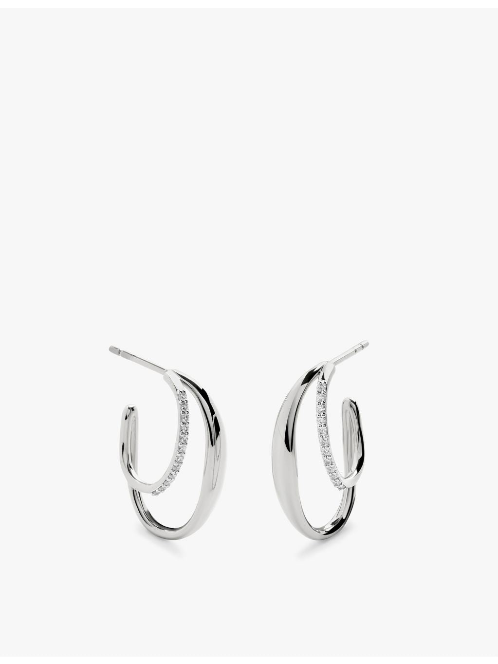 Monica Vinader Nura Wrap medium double hoop earrings, UK version