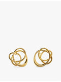 Monica Vinader Nura Wrap stud earrings 18ct gold vermeil 1.8cm, UK version
