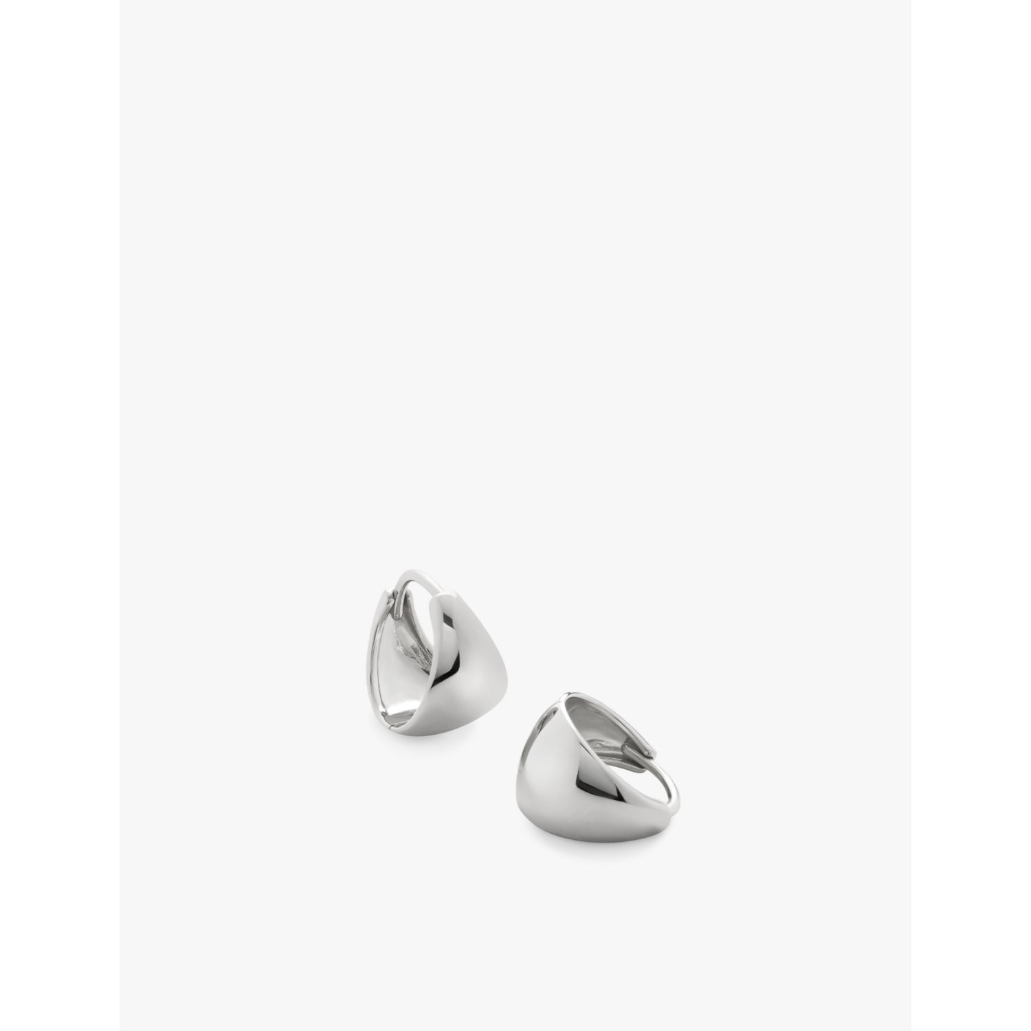 Monica Vinader tapered sterling silver huggie earrings (British brand)