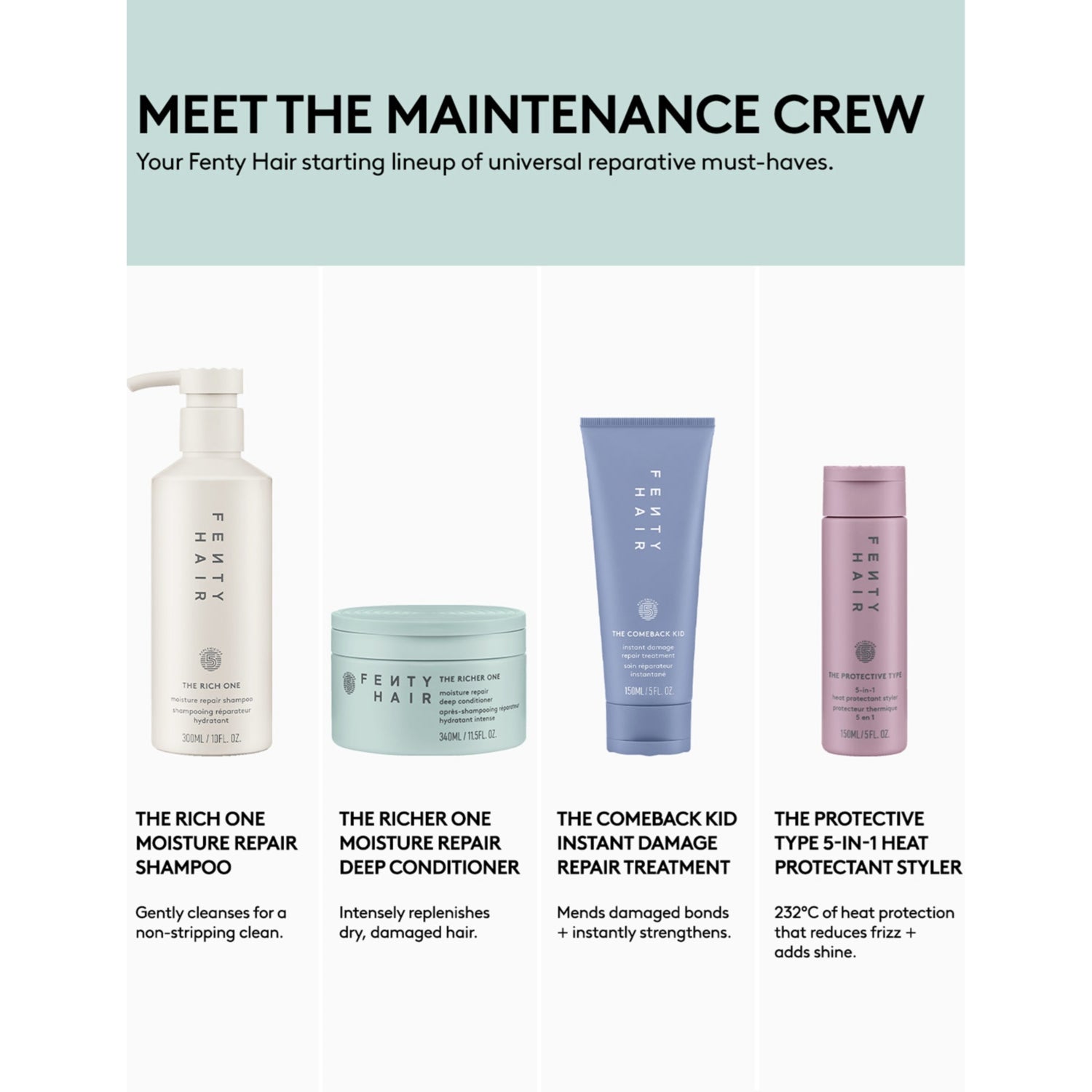 Fenty Beauty haircare set The Maintenance Crew 4 x 90ml - British product