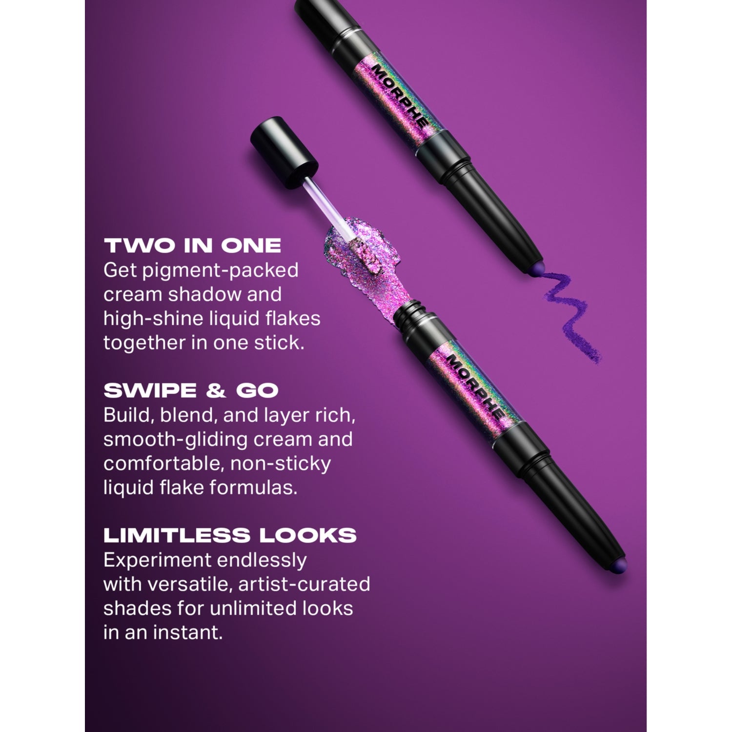 Morphe Mixed Signals dual-ended eyeshadow stick 1.9ml (British brand)