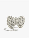 Dune Enchant bow diamante clutch bag with chain strap, UK version