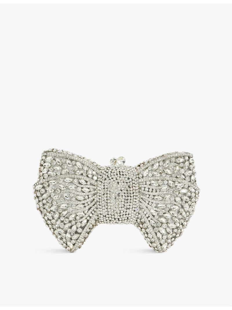 Dune Enchant bow diamante clutch bag with chain strap, UK version