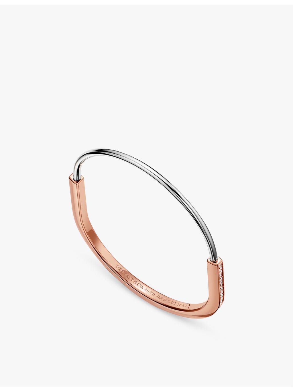 Tiffany & Co Lock narrow diamond bangle 1.09ct, imported from the UK