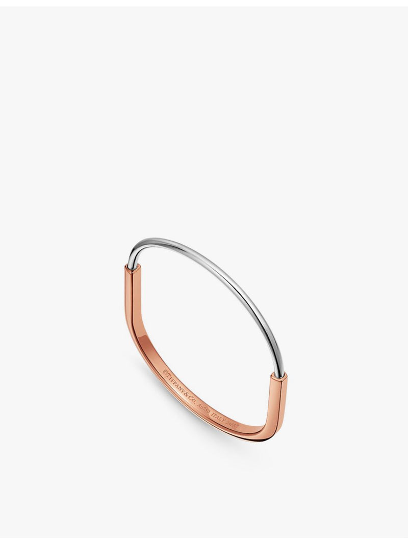 Tiffany & Co Lock narrow bangle 18ct rose-gold white-gold, UK version