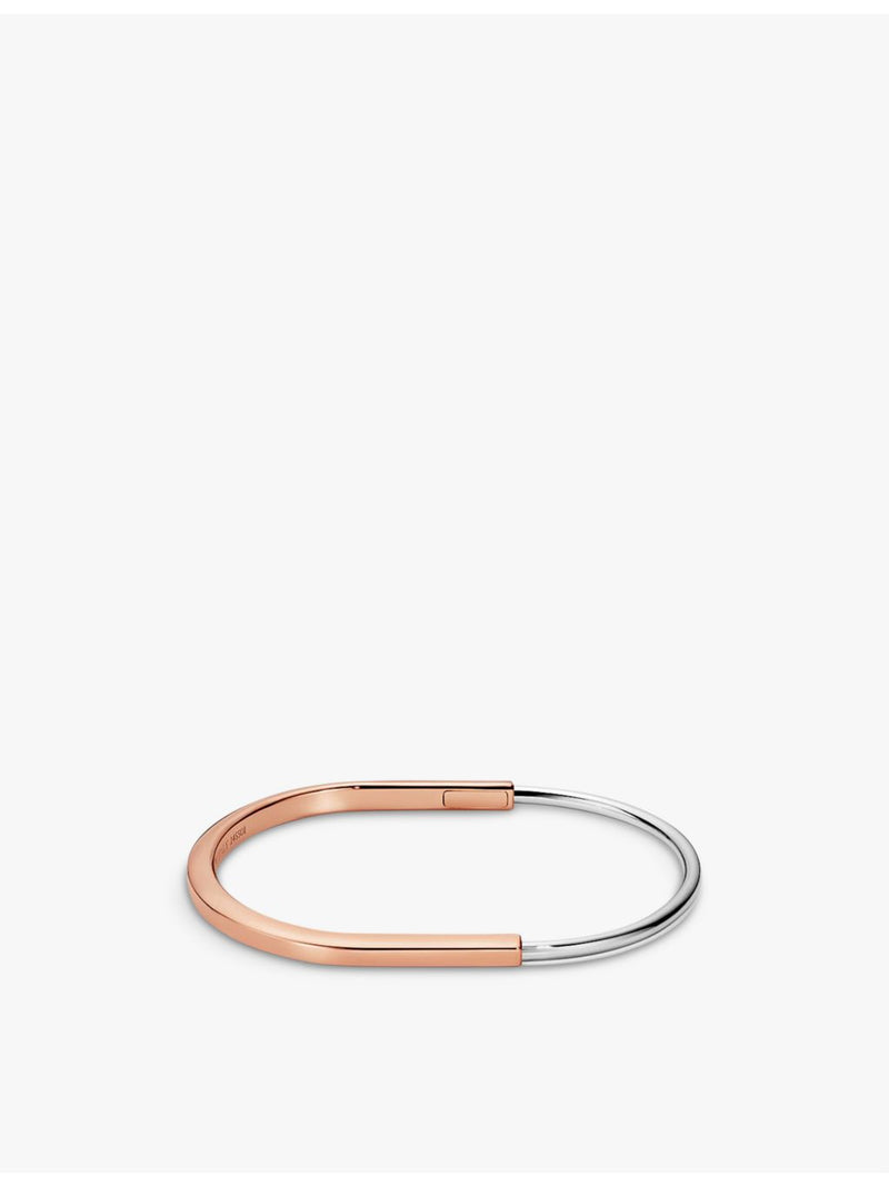 Tiffany & Co Lock narrow bangle 18ct rose-gold white-gold, UK version