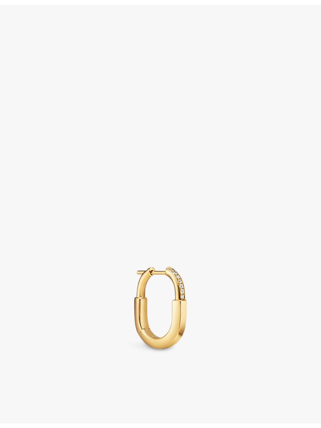 Tiffany & Co Lock small 18ct yellow-gold diamond hoop earrings, UK version