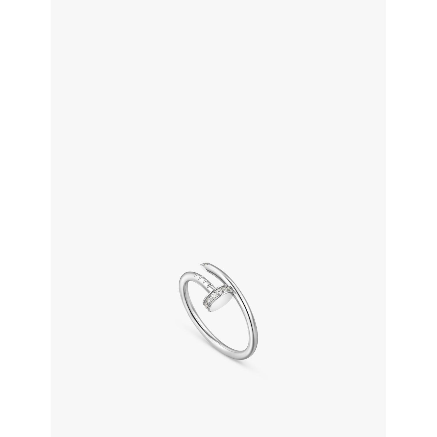 Juste Un Clou 18ct white-gold and 0.08ct brilliant-cut diamond ring - 53mm
