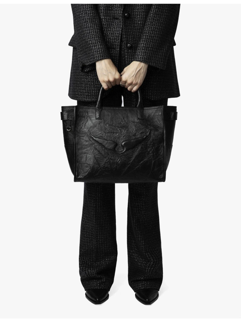 Zadig & Voltaire Angel crinkle-effect leather tote bag, UK version