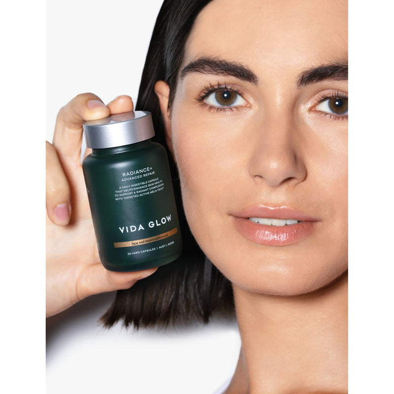 Vida Glow Radiance+ 30 advanced repair supplement capsules, imported from the UK