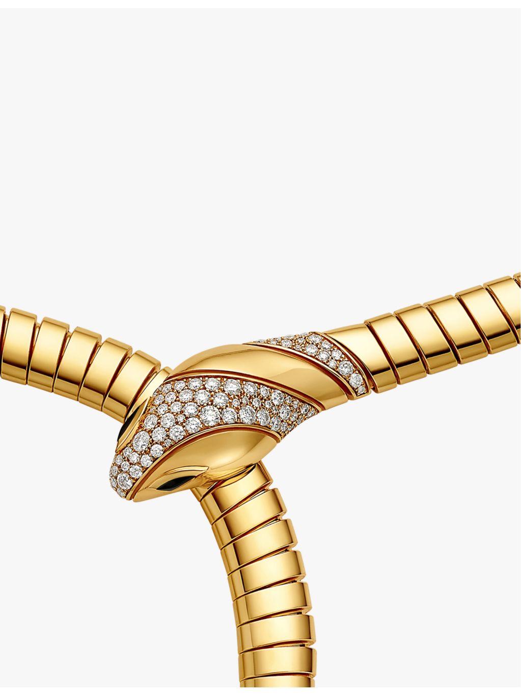 Bvlgari Serpenti Tubogas 18ct yellow gold diamond necklace, UK version