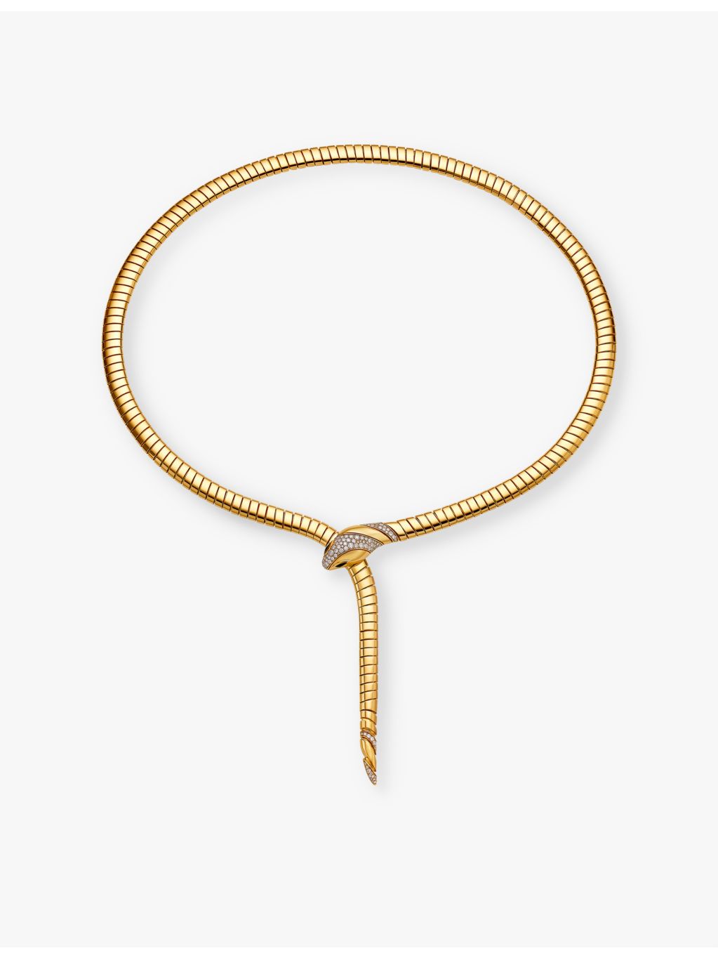 Bvlgari Serpenti Tubogas 18ct yellow gold diamond necklace, UK version