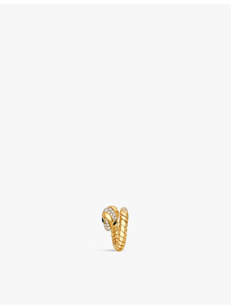 Bvlgari Serpenti Tubogas ring 0.50ct diamond and onyx, UK version