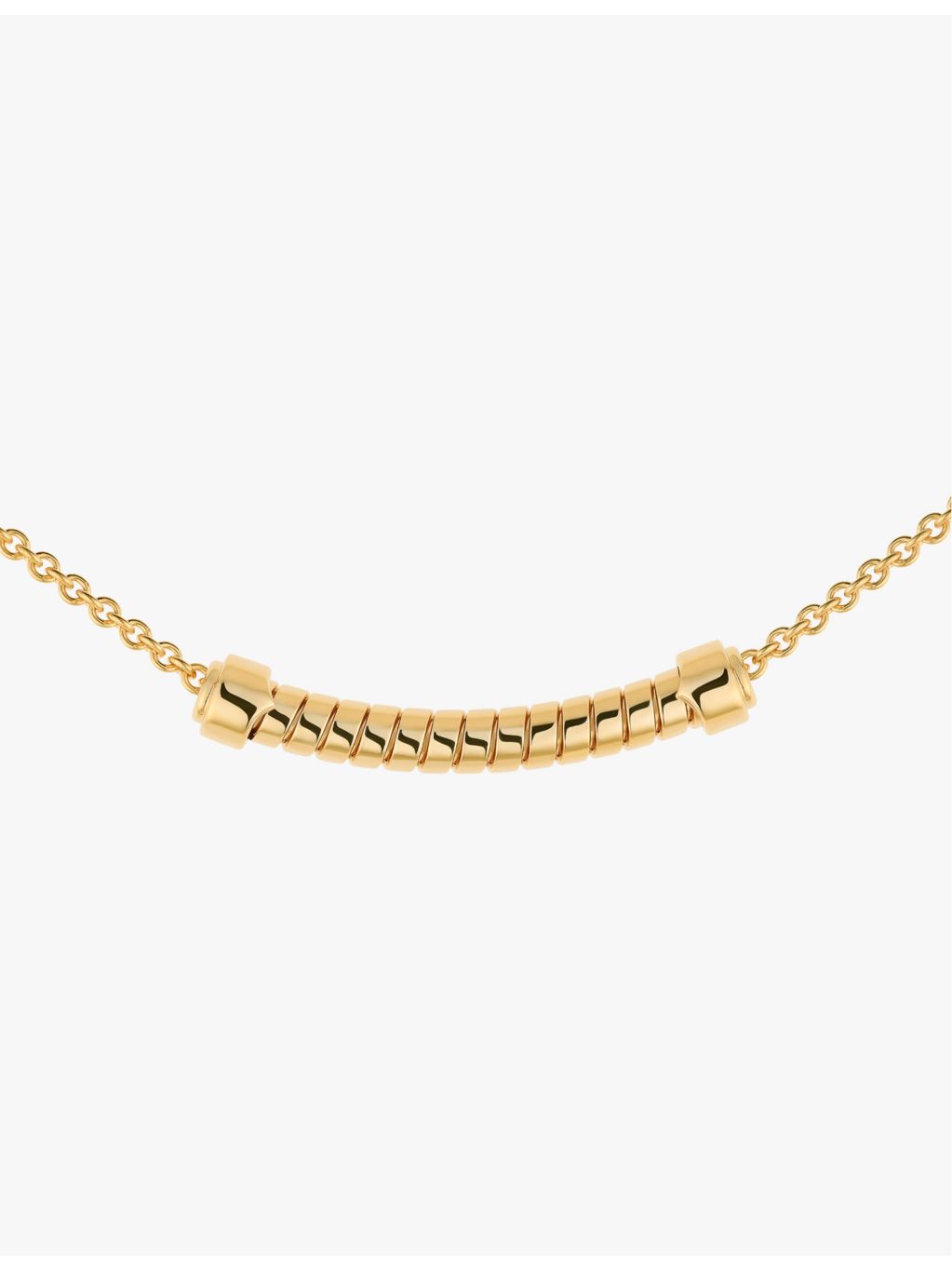 Bvlgari Tubogas 18ct yellow-gold pendant necklace adjustable chain, imported from the UK