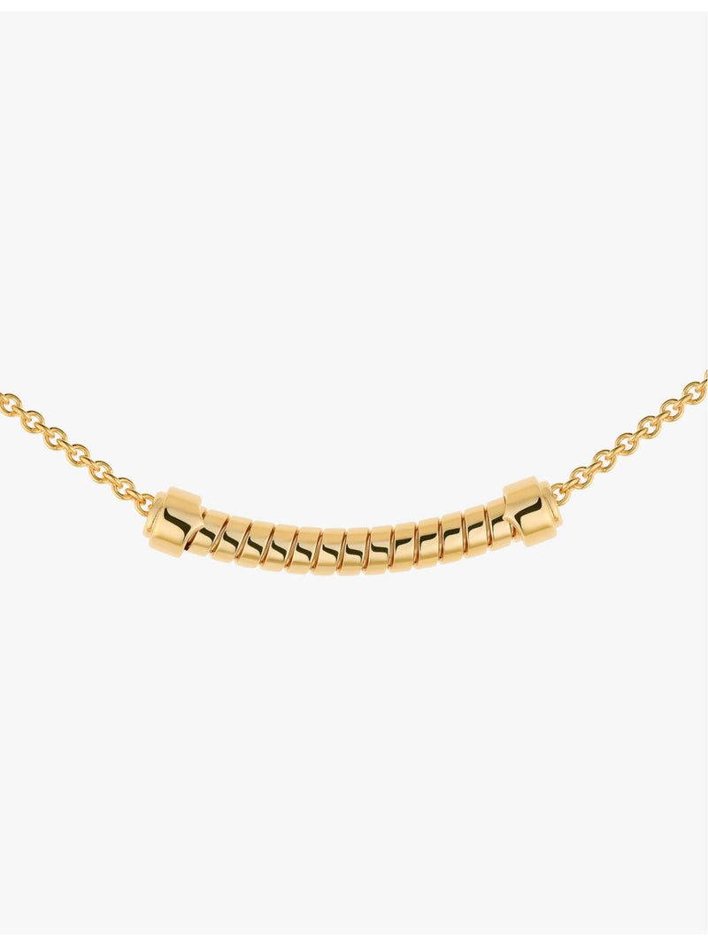 Bvlgari Tubogas 18ct yellow-gold pendant necklace adjustable chain, imported from the UK