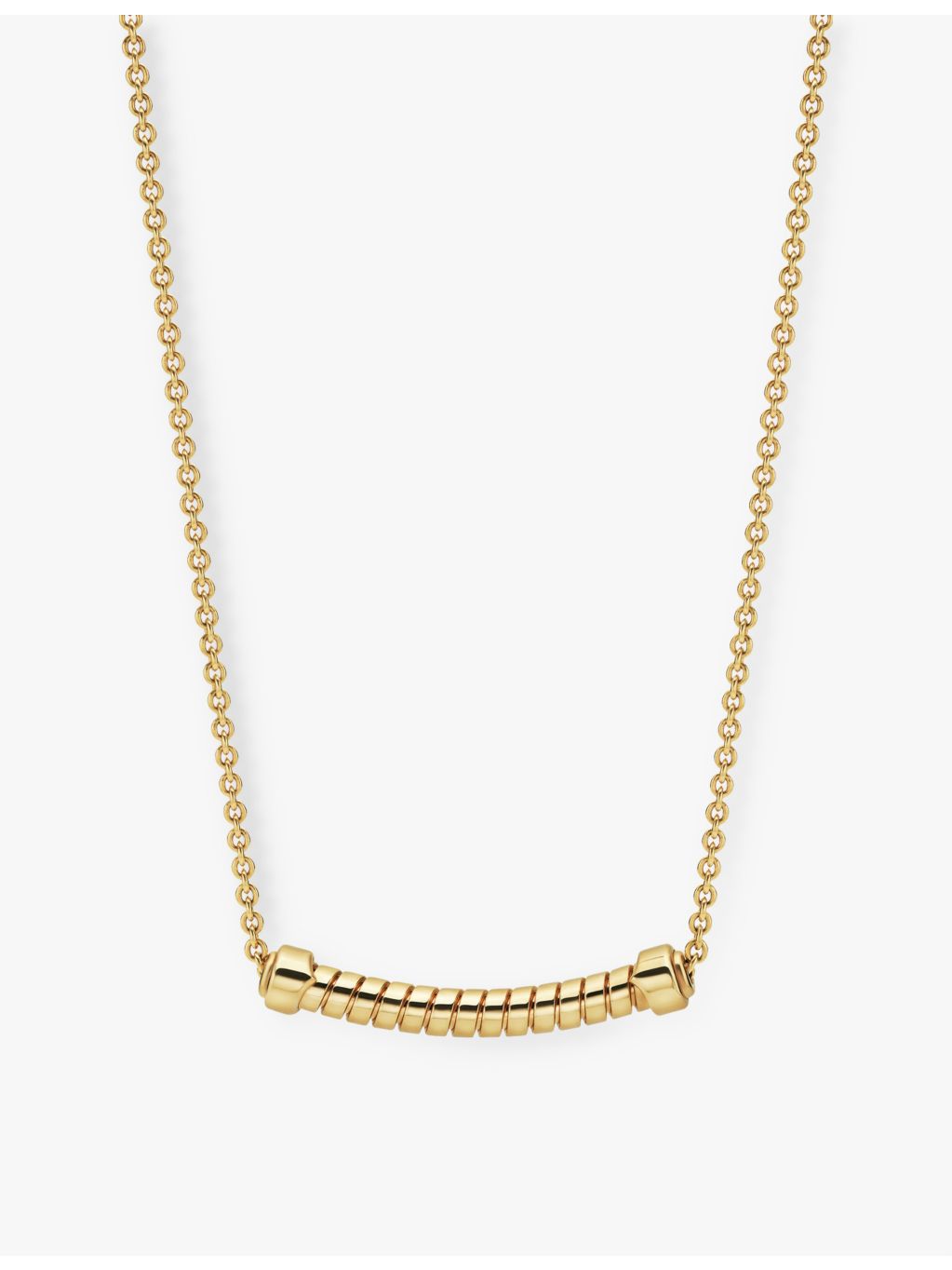 Bvlgari Tubogas 18ct yellow-gold pendant necklace adjustable chain, imported from the UK