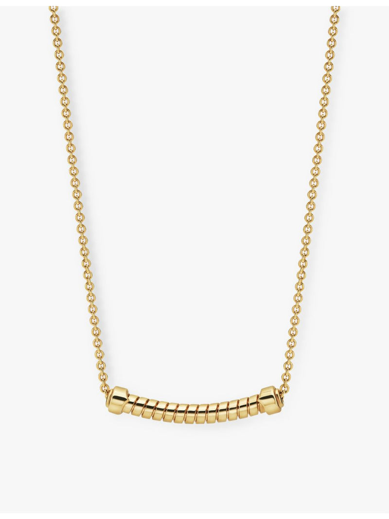 Bvlgari Tubogas 18ct yellow-gold pendant necklace adjustable chain, imported from the UK
