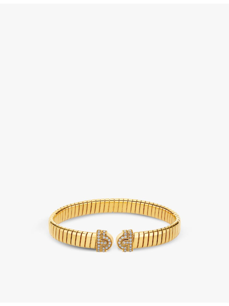 Bvlgari Tubogas diamond bracelet 18ct yellow gold 0.35ct - British product