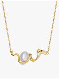 Astley Clarke Floe pearl necklace in 18ct gold, imported from the UK