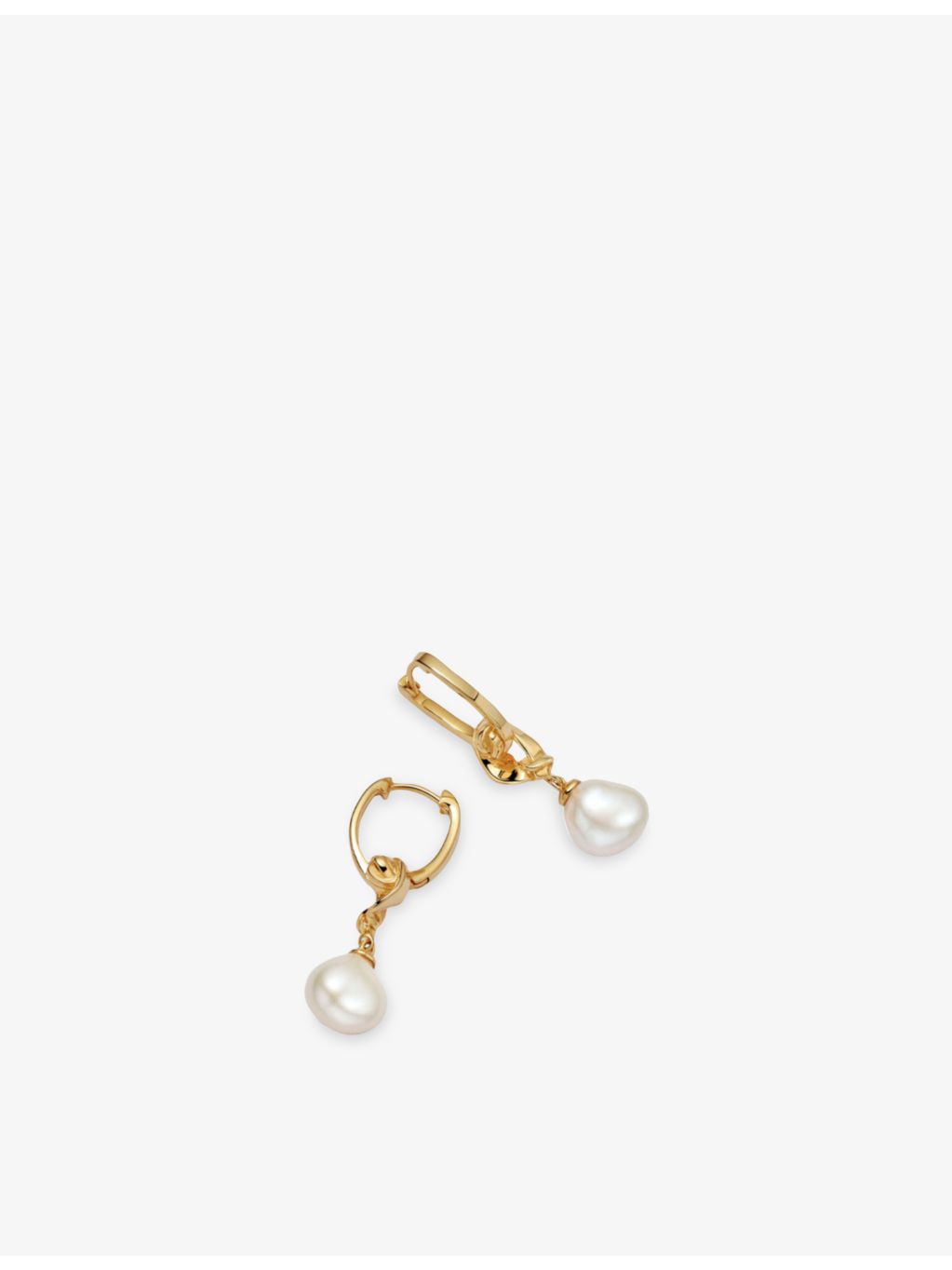 Astley Clarke pearl drop huggies 18ct gold plated, UK version