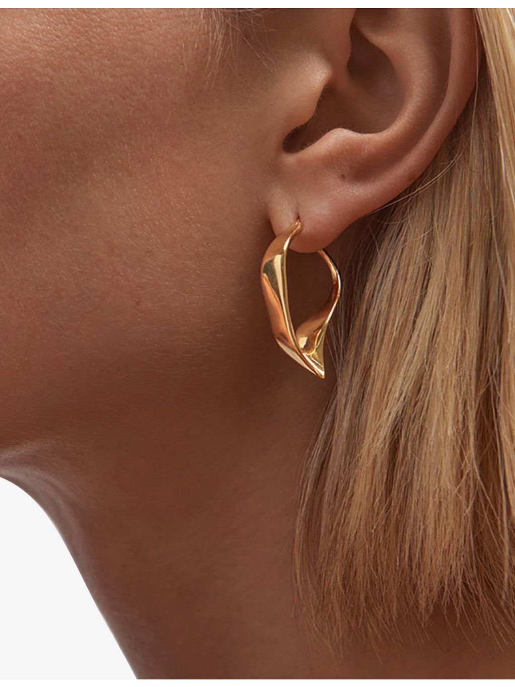 Astley Clarke Floe gold plated hoop earrings 3.1cm - British product
