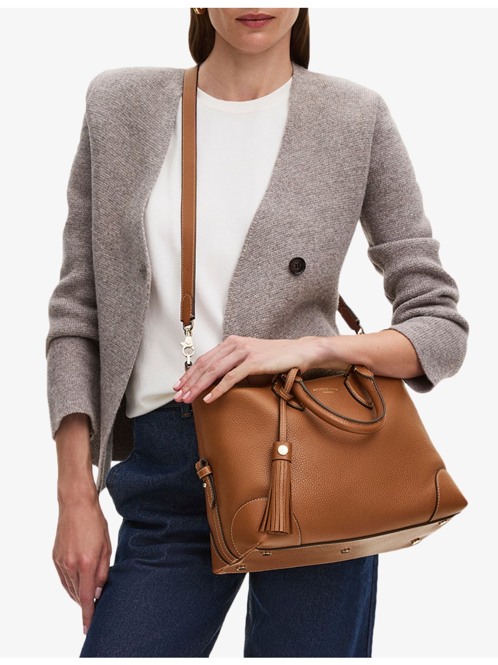 Aspinal of London Hudson Midi leather bag, UK version