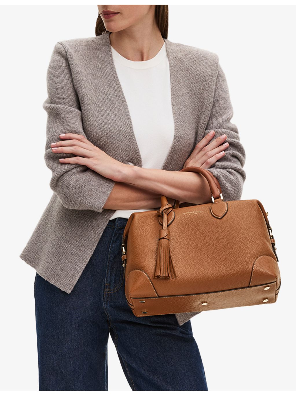 Aspinal of London Hudson Midi leather bag, UK version