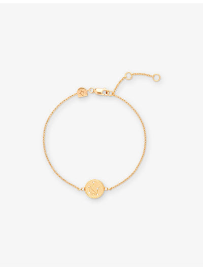 selfridges Astrid & Miyu Libra Zodiac Pendant Bracelet in 18ct Gold-Plated Sterling Silver- Buy online at McGrocer