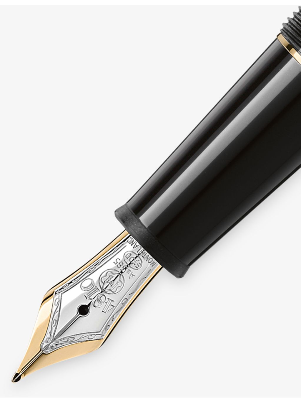 Montblanc Meisterstuck fountain pen, black resin, 14ct gold (British brand)