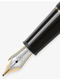 Montblanc Meisterstuck fountain pen, black resin, 14ct gold (British brand)
