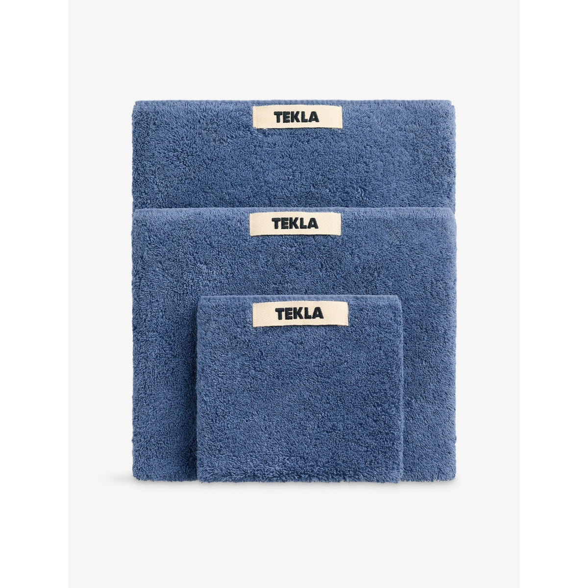 Striped Cotton Washcloth 30cm x 30cm - CLEAR BLUE