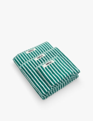 Tekla striped cotton washcloth 30cm x 30cm - British product