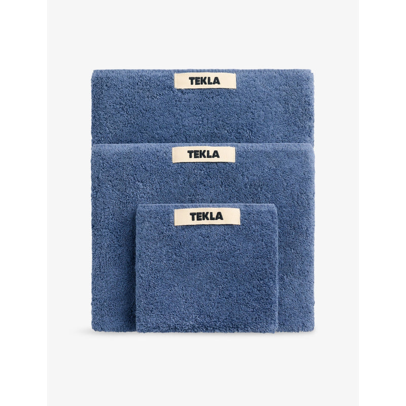 Bordered Cotton Hand Towel 50cm x 80cm - CLEAR BLUE