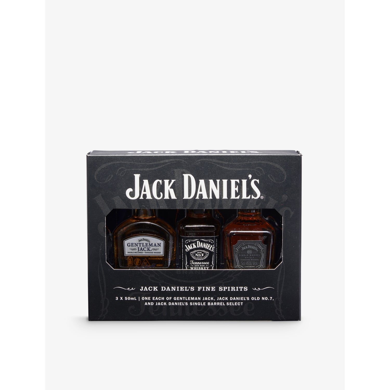Jack Daniel's Family Miniatures whiskey gift set 3 x 50ml (British brand)