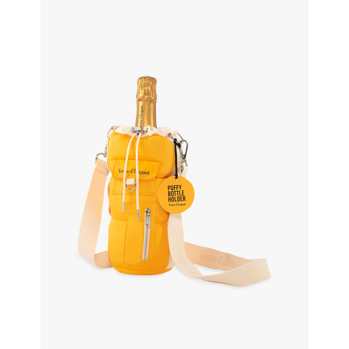 Veuve Clicquot Brut NV champagne 750ml with puffy bottle holder, UK version