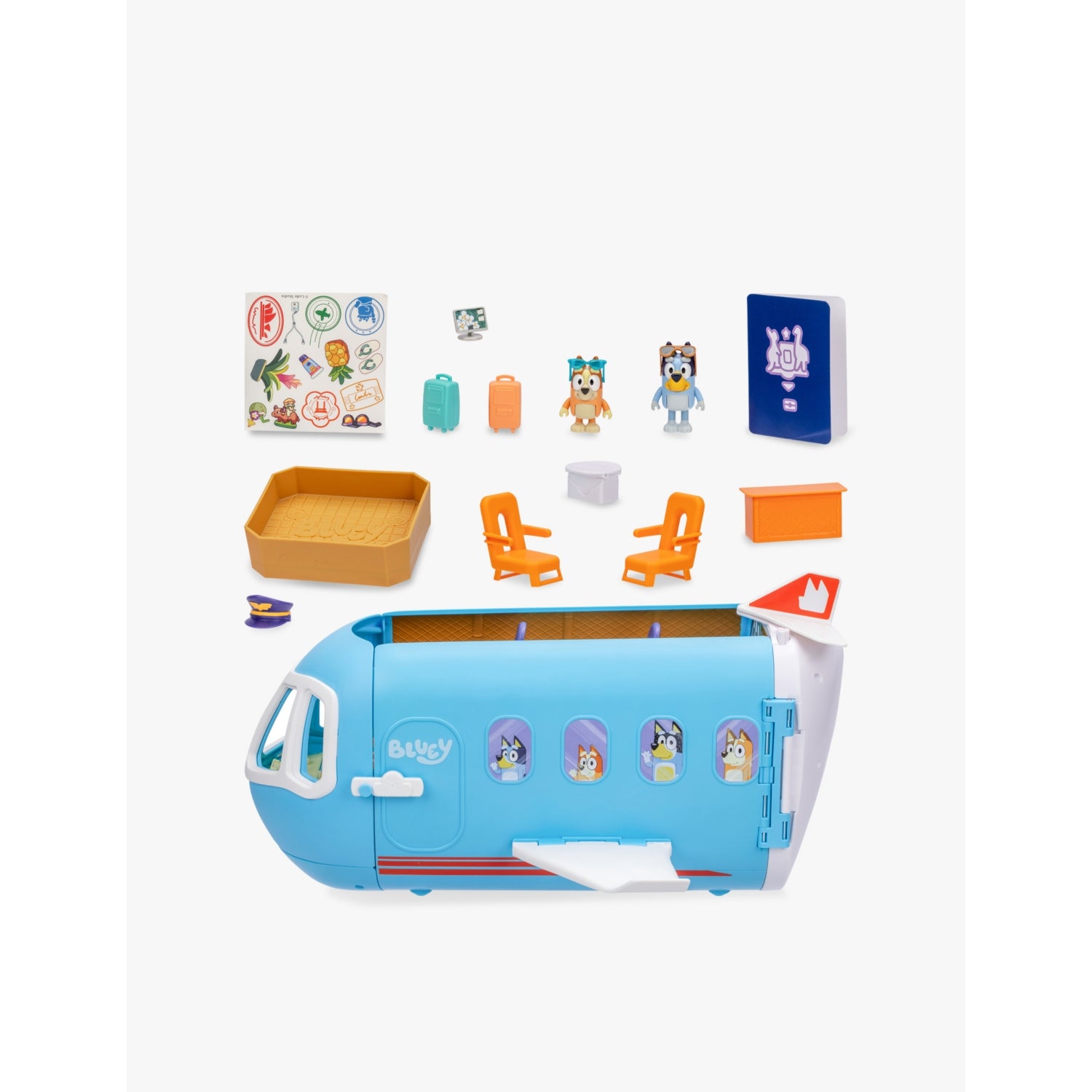 Bluey 3-in-1 Airplane transforming playset with Bluey and Bingo figures (British brand)