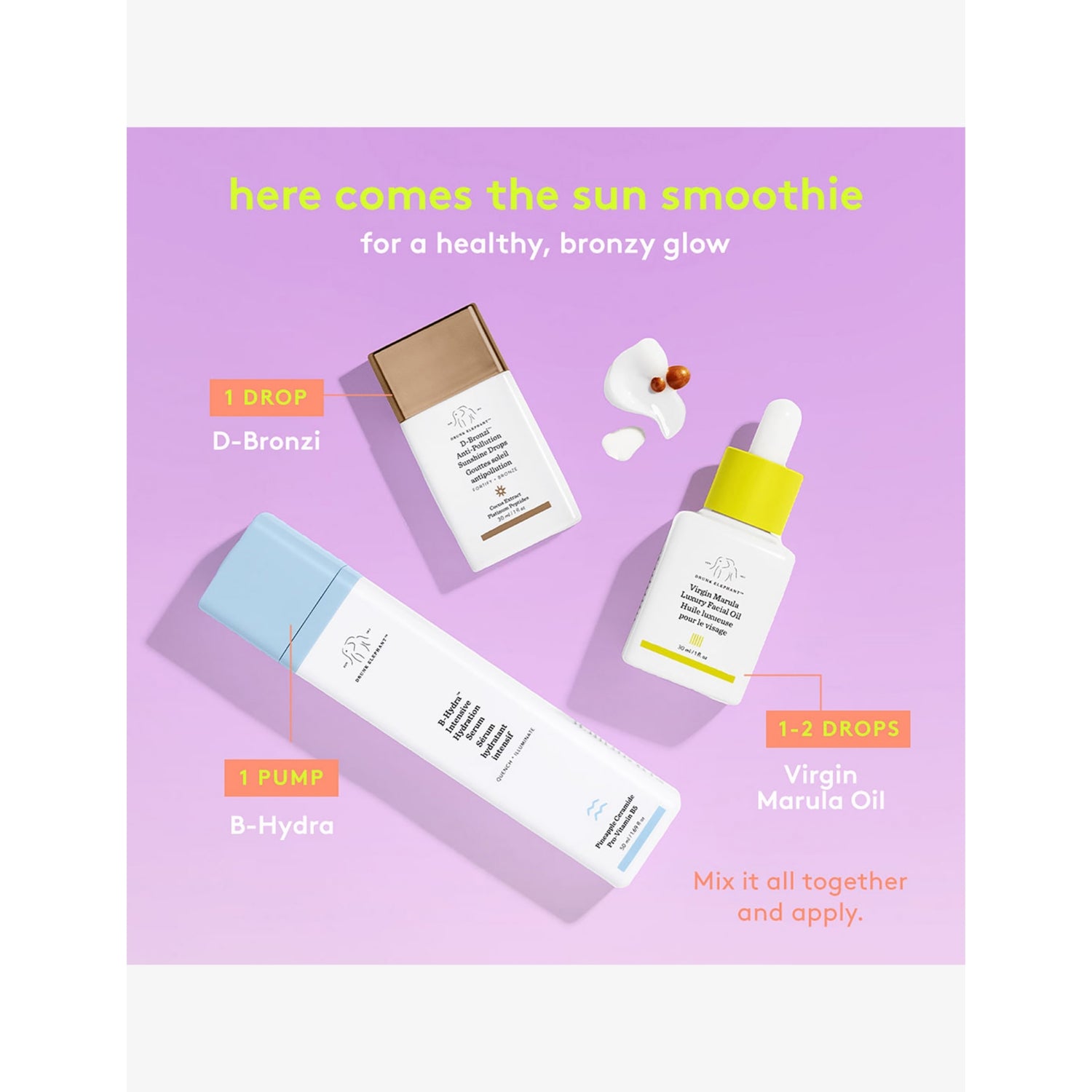 Drunk Elephant virgin marula facial oil 15ml, imported from the UK