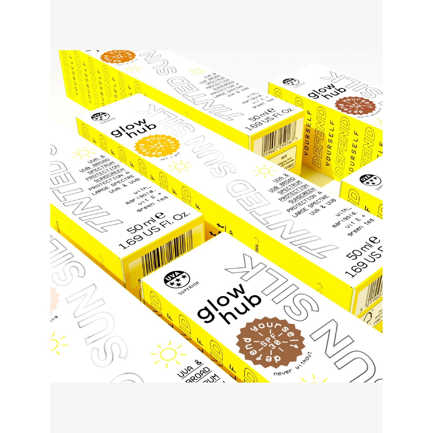 Glow Hub tinted facial sunscreen SPF 30 50ml (British brand)