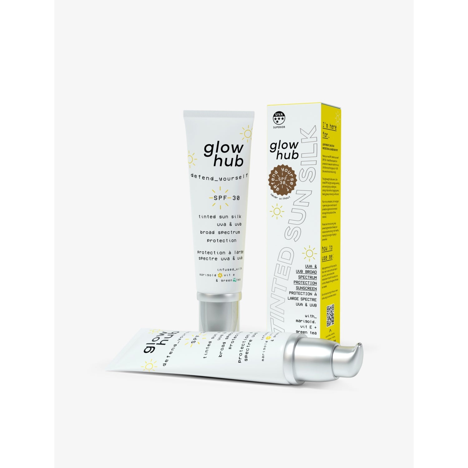 Glow Hub tinted facial sunscreen SPF 30 50ml (British brand)
