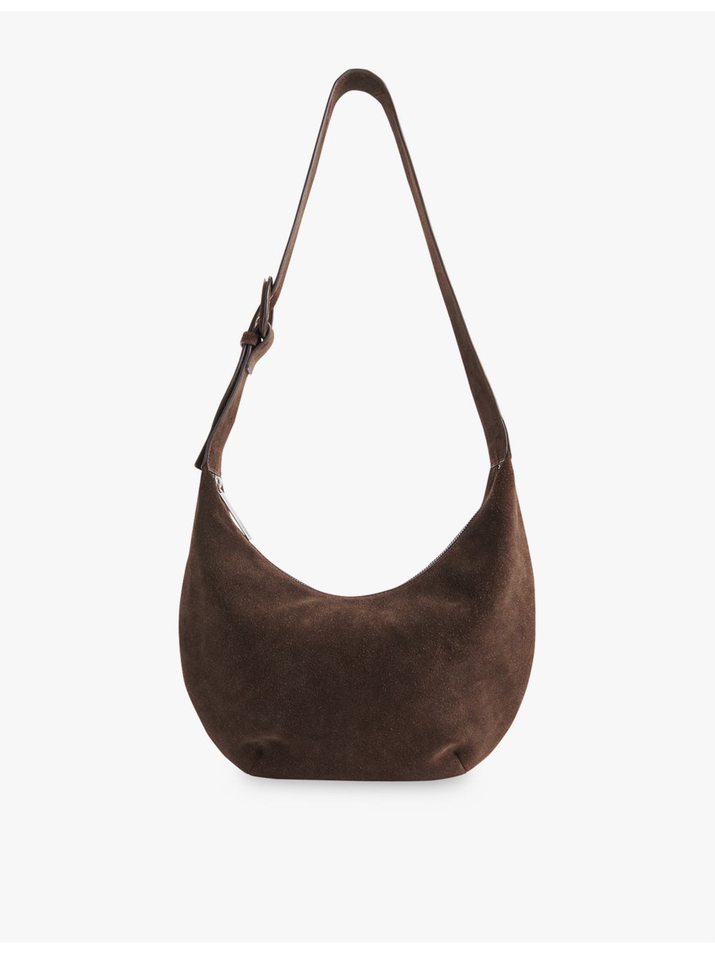 Whistles suede cross-body bag with curved silhouette - British product