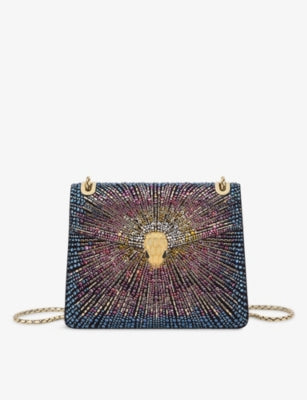 Bvlgari shoulder bag crystal and leather small (British brand)