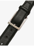 Boggi Milano 3cm leather belt with silver-tone buckle - British product