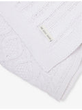 The Little Tailor fisherman-knit cotton baby blanket 108cm, imported from the UK