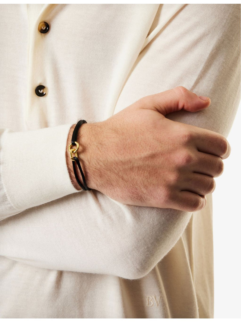 Common Lines 14ct gold-plated sterling silver silk cord bracelet (British brand)